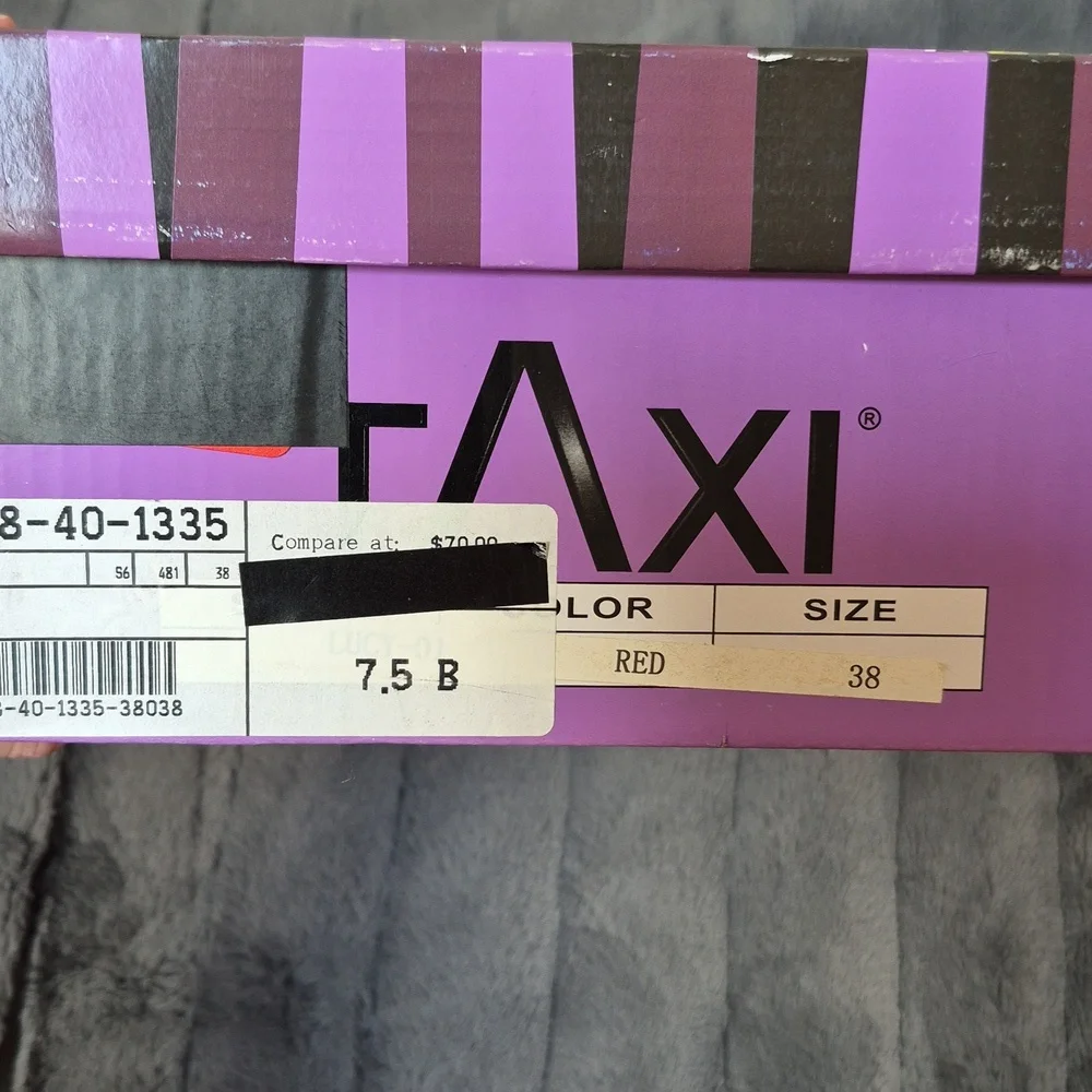Taxi Lucy Red Wedge Size 38 Espadrilles with Jute Sole From Taxi, New With Tags - Picture 6 of 14